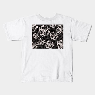 Black and White Flourish Kids T-Shirt